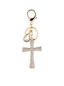 Cute Cross-Shaped Water Crystal Keychain Pendant, Artistic Craftsmanship Wallet Purse Hanger, Handbag Accessory Inspiration Gift, Keychain For Bags