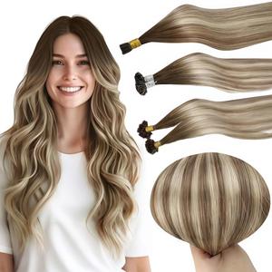 Full Shine Straight Blonde I-Tip U-Tip K-Tip Pre-Bonded Human Hair Extensions 16-22 Inch Italian Keratin Heat-Resistant Natural Look summerwins
