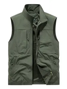 Men's Spring & Fall Casual Tactical Vest Gilet, Lightweight Quick-Dry Multi-Pocket, Outdoor Hiking Fishing Photography