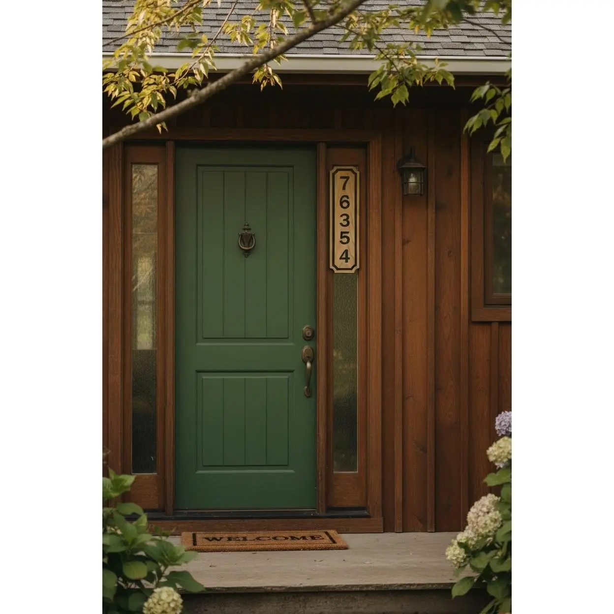 Custom Wood Vertical 3-inch Font House Number Address Sign: Maple