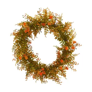 Nearly Natural 21" Autumn Fern Artificial Wreath