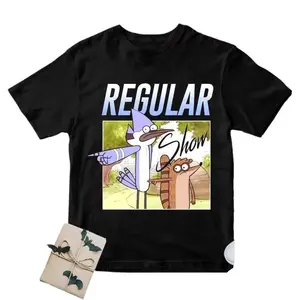 Regular Show Mordecai And Rigby Short-Sleeve T-Shirt – Cartoon Comedy Graphic Tee