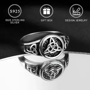 925 Silver Celtic Knot Ring - Fashionable design, hypoallergenic, nickel free, retro design, perfect for casual wear or party events