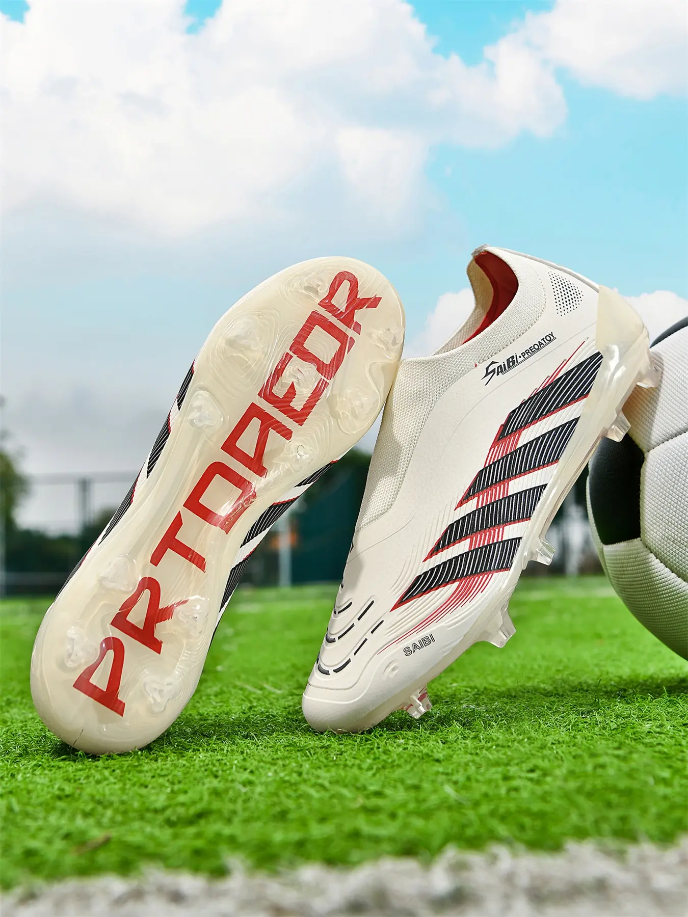 Men's Fashion New Soccer Shoes Sports Football Shoes Anti-Slip War Boots Ag Nails Professional Competition Training Outdoor Lawn Football Boots Football Field Boots Soccer Cleats