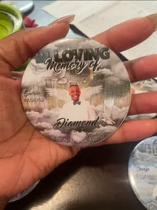 Memorial Buttons - Assorted Colors with Floral Designs for Home Decor and Memorabilia