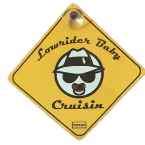 Lowrider Baby Cruisin Metal Car Window Sign For Lowriders,Tempers Design