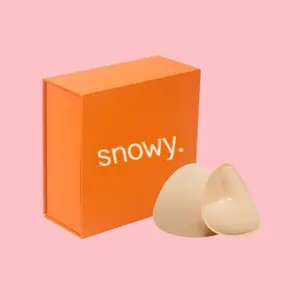 Snowy Sticky Push-Up Inserts for Women | Reusable Adhesive Bra Cups | Add Up to 2 Cup Sizes | Sweat & Water Resistant | Outfit Enhancer Portable Waterproof