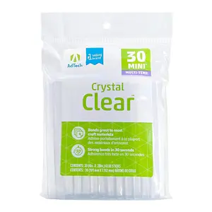 Adtech W220-34ZIP30 Hot Non-Yellowing Glue Sticks - Clear, 30 Count, Pack of 1