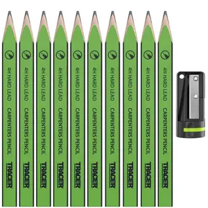 4H Carpenters Pencils (12-Piece) with Sharpener
