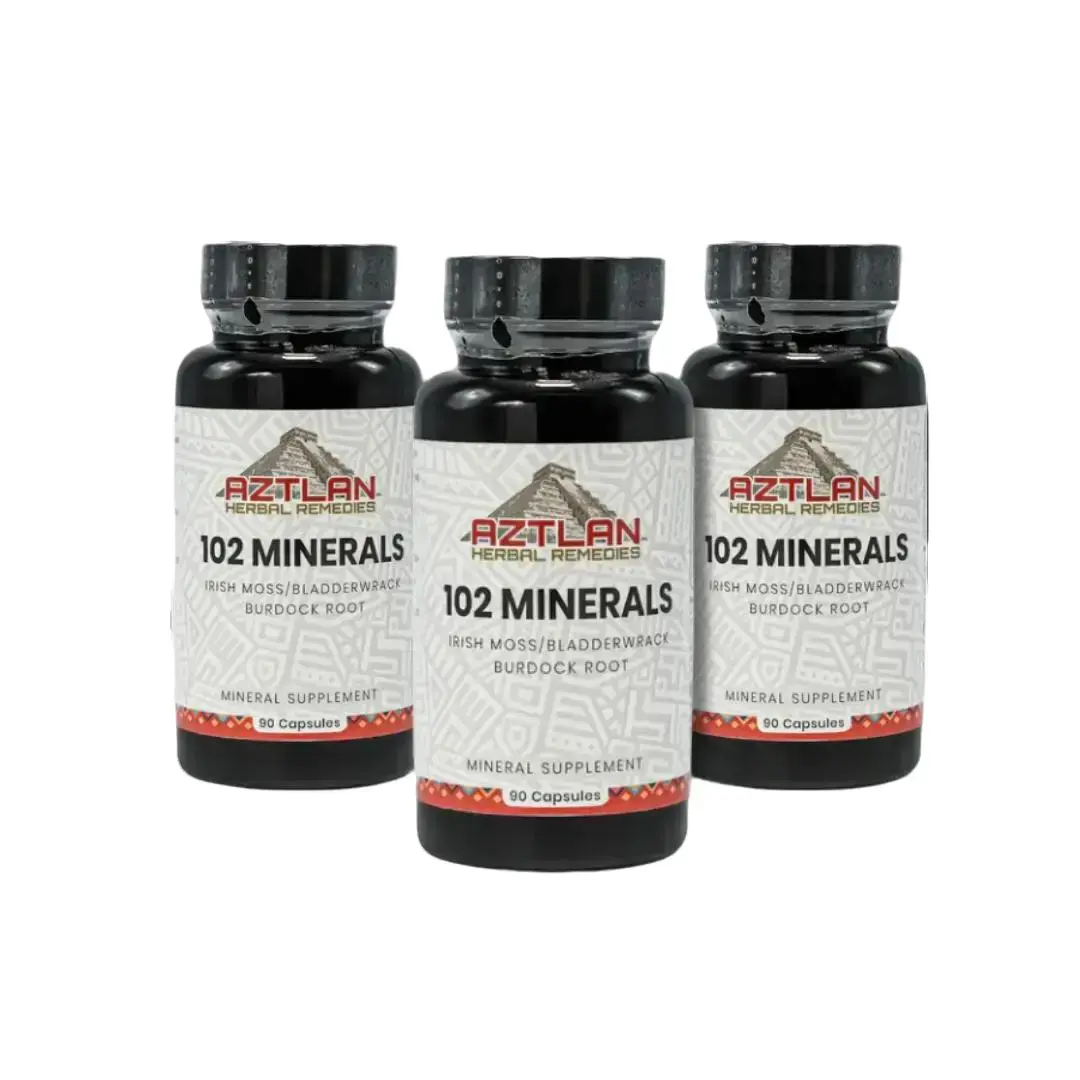 60 days 102 Minerals Capsules (3 Bottles) Complete Mineral Support & Digestive Health Supplement