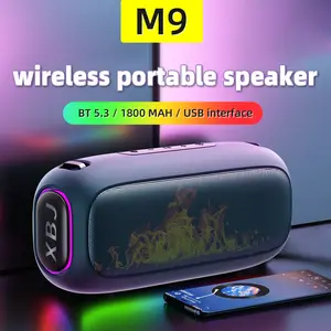 XBJ M9 Wireless Portable Speaker with BT 5.3, 1800 MAH Battery, USB Interface, and LED Display