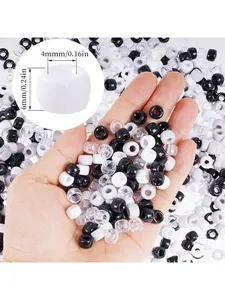 100pcs/set Pony Beads for Braids, Large Hole Barrel Beads, Solid & Transparent Hair Beads, Decorative Hair Accessories for Over 10 Scenarios, Craft Beading Supplies for Jewelry Making