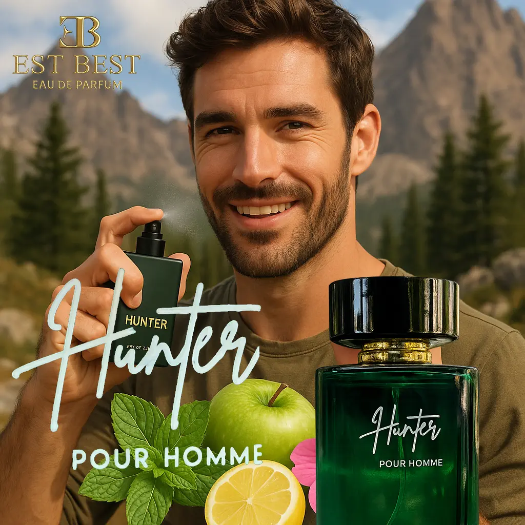 EST BEST Hunter Eau De Parfum for Men 100ml - Long Lasting Fresh Citrus & Woody Cologne with Mint Lemon Tonka Bean & Cedarwood Notes Luxury Dubai Perfume Crafted with French Oils