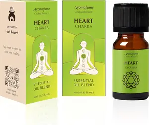 Heart Chakra Essential Oil Diffuser Blend by Aromafume | 3 x 10ml/0.33 fl oz | Anahata | Aromatherapy Oils for Chakra Balance | Rose & Bergamot Extracts | Emerald Incense for Meditation, Yoga