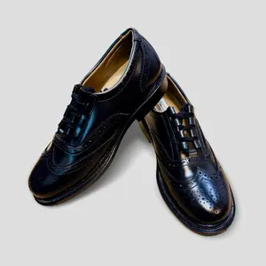 SK Emporium Men's Ghillie Brogue Scottish Shoes Black Leather US-7-15 Classic Round Toe Lace-Up Tassel Accents Work Footwear Closed Boy Formal