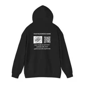 Custom QR Code Business Hoodie, Personalized Logo Website Hoodie