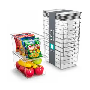 Sorbus 8 Pack Large Plastic Storage Bins with Lids