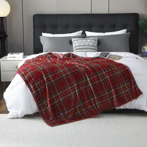 MERRYLIFE Plaid/Tiger Print Throw Blanket Decorative Fleece Throw | Ultra-Plush Colorful | Couch Blanket Travel Lap | Home Gift Use