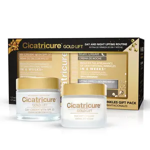 Cicatricure Gold Lift, Day and Night Cream Gift Pack, Anti Wrinkle Cream for Women, Anti Aging Face Cream, Peptide Moisturizer with Firming, Lifting Effect Anti Aging Cream for Mature Skin, Bundle,  1.7 oz each Skincare - Gift Pack