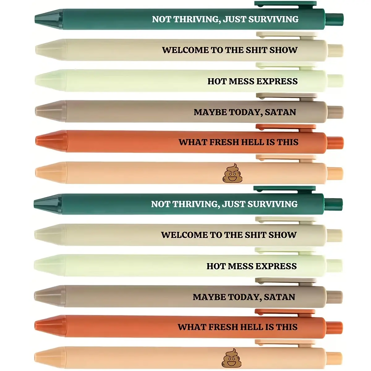 12/24/36 Pcs Gel Ink Funny Pens, Ballpoint Pen Set, Motivational Pen for Coworkers, Inspirational Pens Bulk, Smooth Writing Black Ink, Affirmation Pen for Teachers, Gifts for Office Friends, Colleagues, Writing Stationery