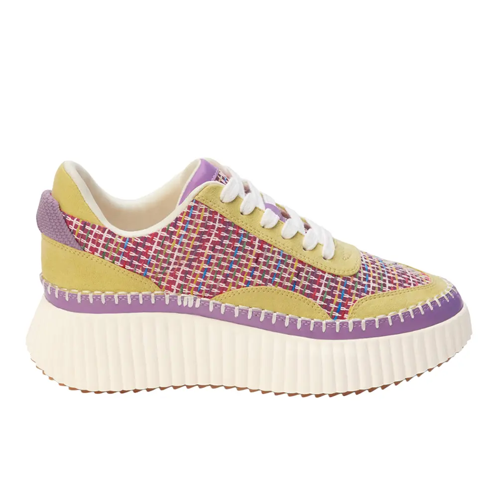 COCONUTS by Matisse Womens Go To Platform Lace Up Sneakers Shoes Casual - Purple, Yellow