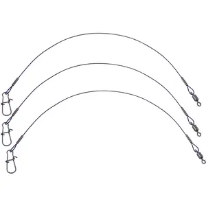 Eagle Claw Fishing Heavy Duty Black 36" Wire Leaders 3-Pack - 45 lb Test