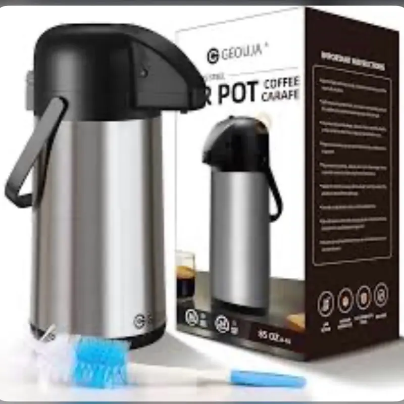 GEOUJA Stainless Steel Air Pot Coffee Carafe 85 OZ with 1090 Ft2 Coverage for 1 Time per Hour Tea