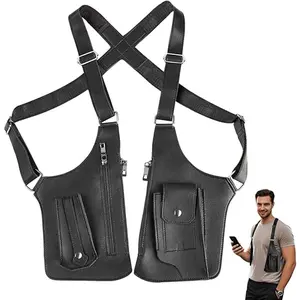 Double Shoulder Armpit Bag for Men, Anti-Theft Hidden Adjustable Strap Holster, Water Resistant Crossbody Pack