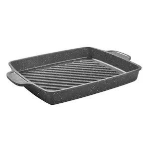 The Pioneer Woman 12 in Square Non-slip Handle Cast Aluminum Steak Pan