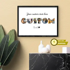 Custom Photo Collage, Personalized Picture Frame, Letter Wall Decor, Photo Gift for Her ,Personalized Photo Collage, Custom Letter Collage, Photo Collage, Framed Photo Collage, Customized Decor, Custom Gift