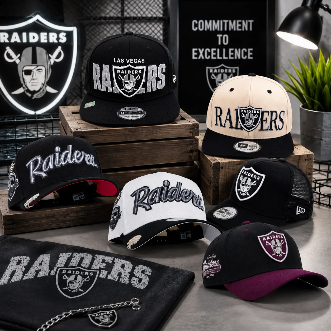Las Vegas Raiders Embroidered Snapback Hat – Adjustable Flat Brim Football Cap, Unisex Streetwear Baseball Hat for Men & Women