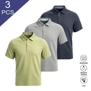 Clean Gent 3-pack men’s casual polo shirts, regular fit, stretchy, comfortable, breathable; suitable for both casual and business wear; ideal for everyday casual wear; fashionable men’s everyday clothing with a tailored fit.
