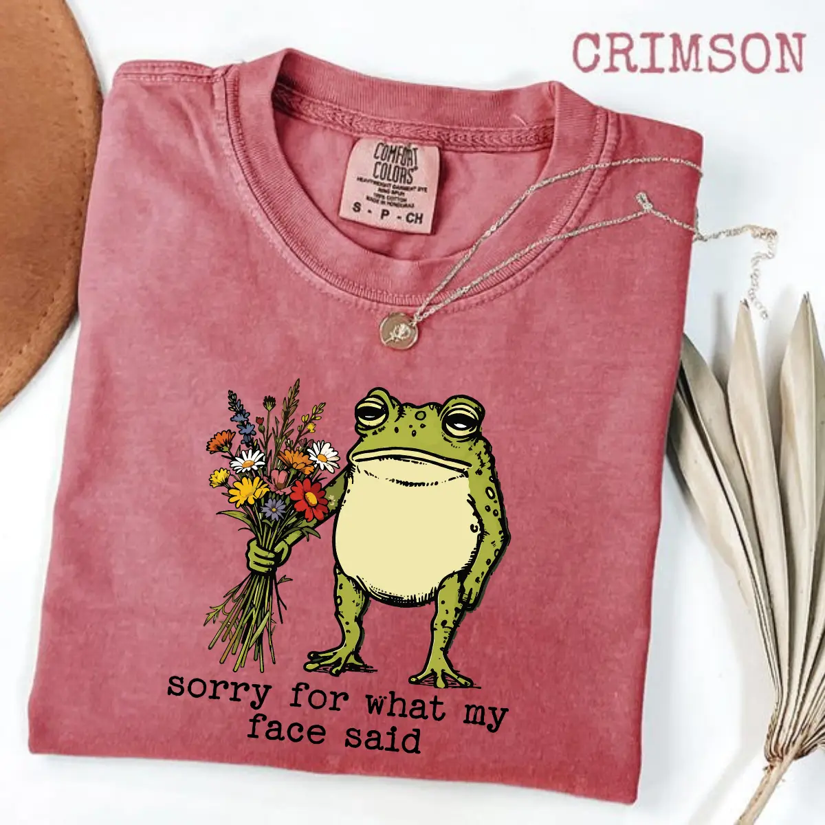 Sorry For What My Face Said Comfort Colors Shirt, Grumpy Frog Graphic Tee, Funny Social Anxiety Gift, Cute Cottagecore Style