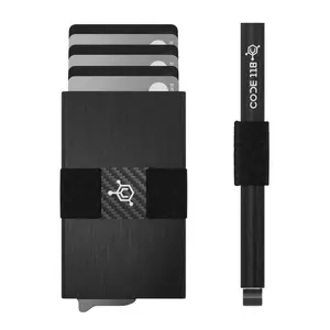 CODE 118 Wallet for Men - Slim Minimalist Aluminum Smart Wallet with RFID Blocking - Compact cash and Credit card holder with Pop Up Ejector