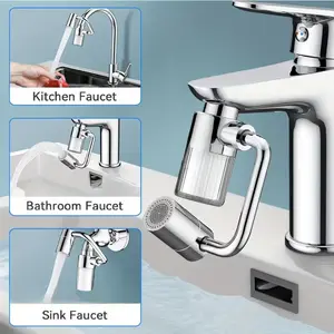 2026 new 2 mode universal sink faucet effectively improves water quality and features a 1440° rotating aerator extension and a 1080° rotating multi-functional faucet extender, suitable for bathroom and kitchen sinks.