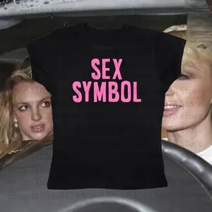 Sexy Symbol Letter Gothic T-shirt High Street Sexy Tees Harajuku Short Sleeve Top Fairy Grunge Skinny Tops Y2k Clothes Crop TopsY2k Clothes Women Harajuku Kawaii Female Clothing Woman T-shirts Gothic Emo 2000s Tops Goth Crop Top Women Kpop Shirt