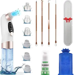 Rechargeable Facial Pore Vacuum - 6 Suction Heads 3 Modes Electric Blackhead Cleaner for All Skin Types Men & Women
