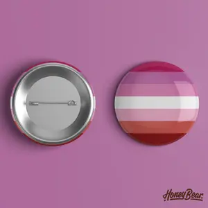 Lesbian Pride Flag - LGBTQ+ Pin Back Button 1.5 Inch Safe Space for Inclusion Acceptance & Allyship Supportive Accessory