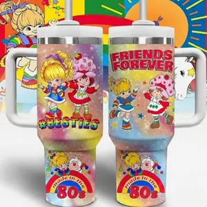 Strawberry Shortcake And Rainbow Brite Cartoon Custom Cup 40 oz 20 oz Tumbler With Handle