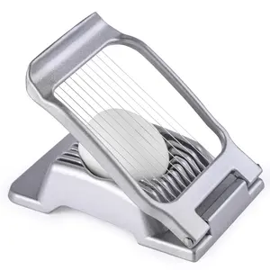 Egg Slicer for Hard Boiled Eggs, Stainless Steel Wire, Multipurpose Heavy Duty Aluminium Egg Cutter Dishwasher Safe for Egg, Salads & Sandwiches, Strawberries, Mushrooms & Soft Cheese, Fruit, Sliver