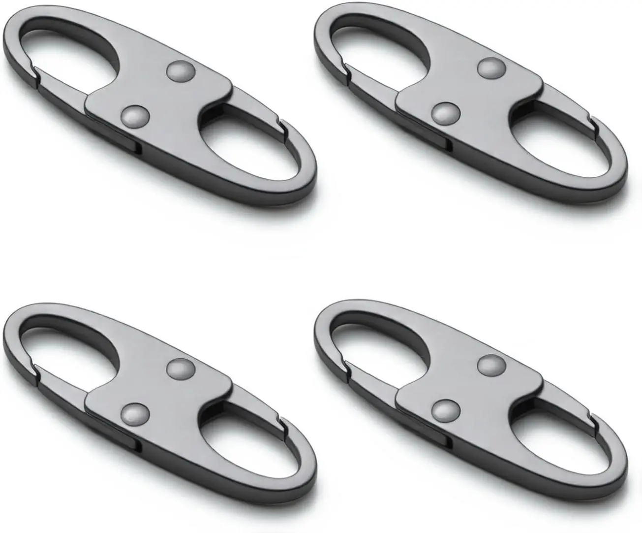 Anti-Theft Alloy Zipper Clips, Double-Opening Carabiners with Friendly & Compact Design, Higher Mechanical Strength, Tent Lock Functionality, 4Pcs Space Grey Sewing Accessories for Travel Commuting, All-Weather Durability, Zinc Alloy