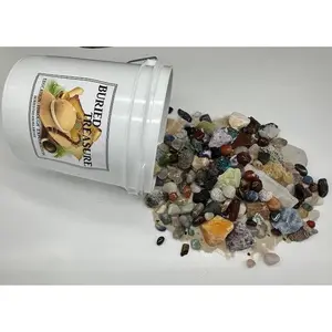 1 GALLON ROUGH AND TUMBLED NATURAL CRYSTAL MINING BUCKET Fluorite