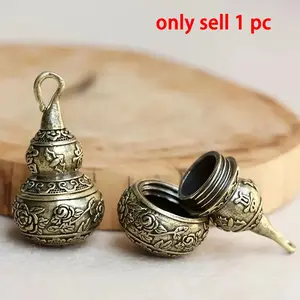 Brass Lotus Gourd Sculpture Pendant, Exquisite Openable Lotus Gourd Sculpture Pendant, Unique Car Accessory with Intricate Design and Compact Size for Easy Carrying, Craftsmanship
