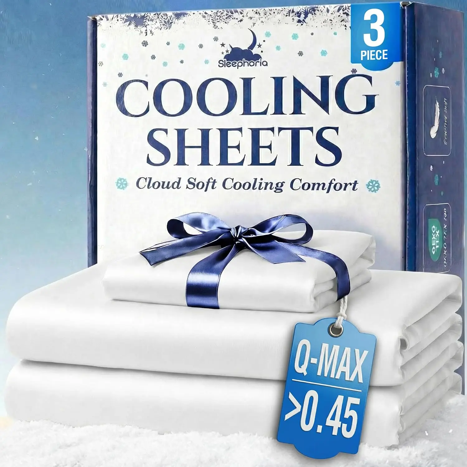 Cooling Sheets - BreezeWeave 3 PC Twin Size Cooling Bed Sheets for Hot Sleepers & Deep, Cool Rest - Cloud Soft, Silky Smooth, 16 in Deep Pocket, Ultra Durable (White)