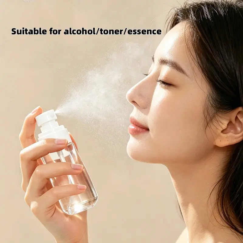 PET High Transparency Spray Bottle, Press-Down Facial Moisturizer Sprayer, Ultra-Fine Perfume Disinfectant Alcohol Makeup Water, Portable, Refillable Design Spray Containers, Transparent Container