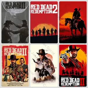 RDR 2 Legends Canvas Poster Marston Morgan Dutch Red Dead Canvas Poster High-Quality Collectible Gift for Game Enthusiasts Bedroom Living Room Decoration