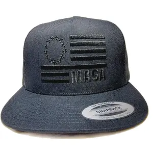 MAGA Direct Embroidered Mesh Adjustable Snapback Flat Bill Trucker Hat Cap