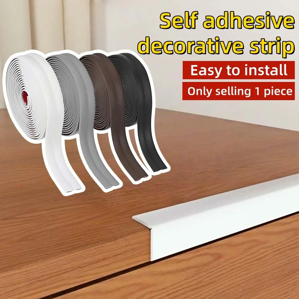 5mx2cm Self-adhesive Flexible Decorative Strip, Vinyl Wall Corner Decorative Strip, Interior Moulding Trim, Easy To Install, Self-adhesive Molded Decorative Strip, Three in One Design, Flexible PVC Wall Sticker, Modern Home Decoration, Interior Walls