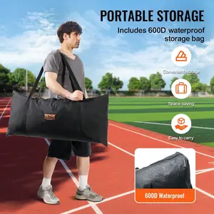 Father's Day Gift VEVOR Barricade Backstop Net, 20x10 ft Ball Sports Barrier Netting, Portable Practice Equipment with Carry Bag, Protection Screen for Baseball Softball Lacrosse Soccer Hockey Training, for Backyard