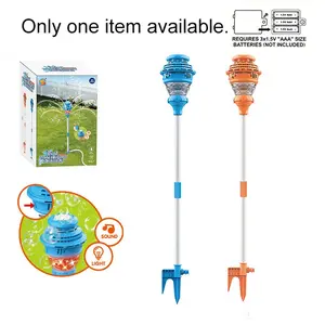 Outdoor Cooling Fog Bubble Sprayer Toy, Adjustable Height Garden Street Light, LED Lights and Sound Effects, Water Spray and Bubble Maker